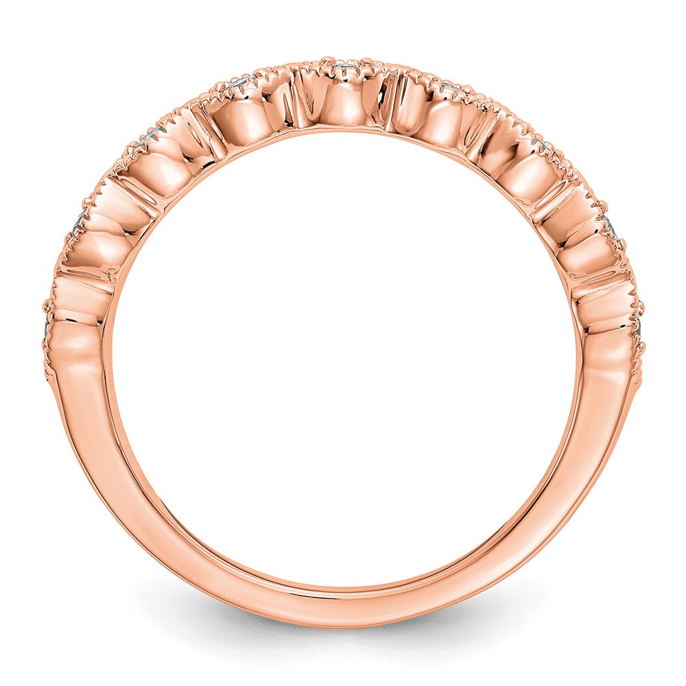 14k Rose Gold 1/10 ct Lab Grown Diamond VS/SI+ G+ Complete Fashion Band