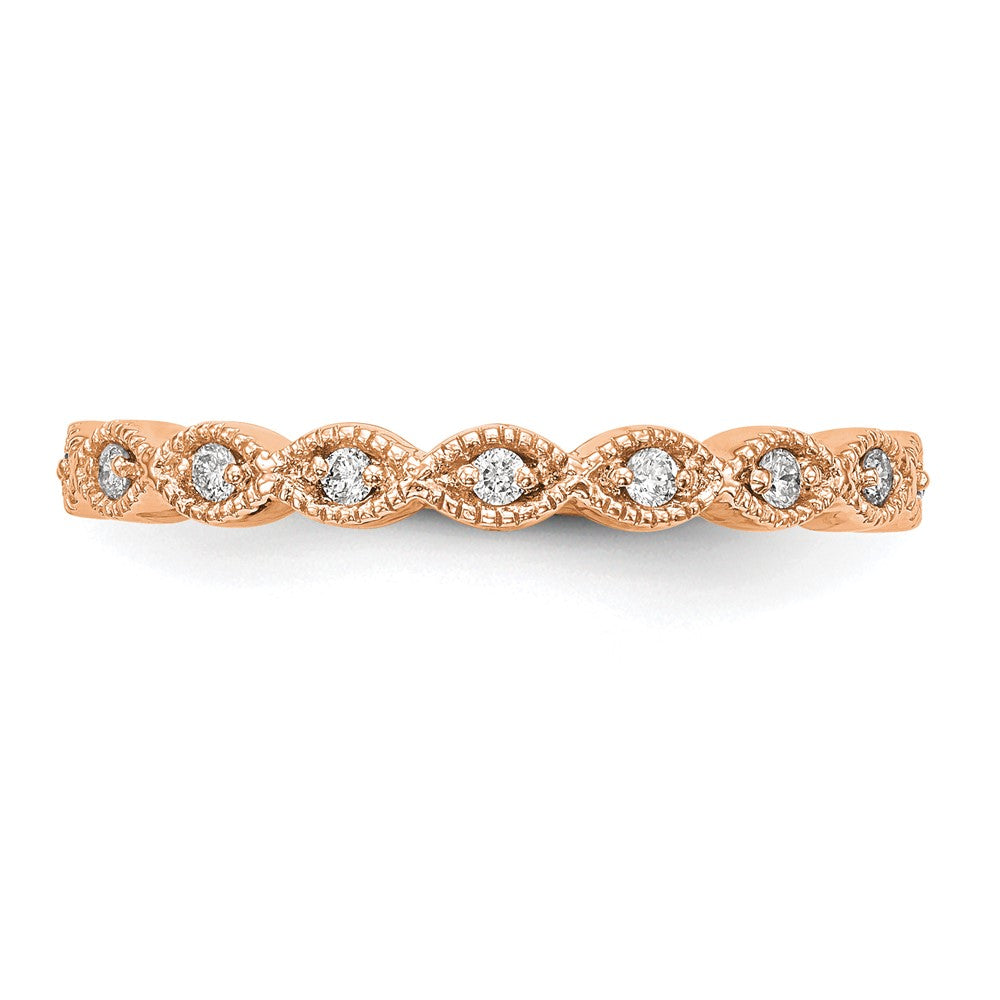 14k Rose Gold 1/10 ct Lab Grown Diamond VS/SI+ G+ Complete Fashion Band