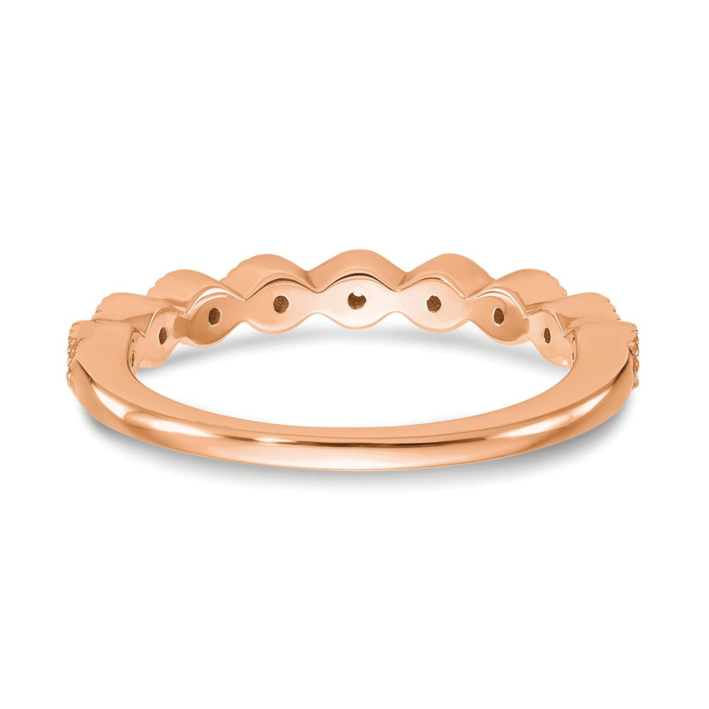 14k Rose Gold 1/10 ct Lab Grown Diamond VS/SI+ G+ Complete Fashion Band