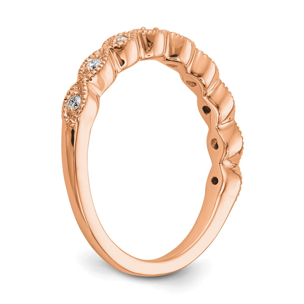 14k Rose Gold 1/10 ct Lab Grown Diamond VS/SI+ G+ Complete Fashion Band
