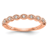 14k Rose Gold 1/10 ct Lab Grown Diamond VS/SI+ G+ Complete Fashion Band