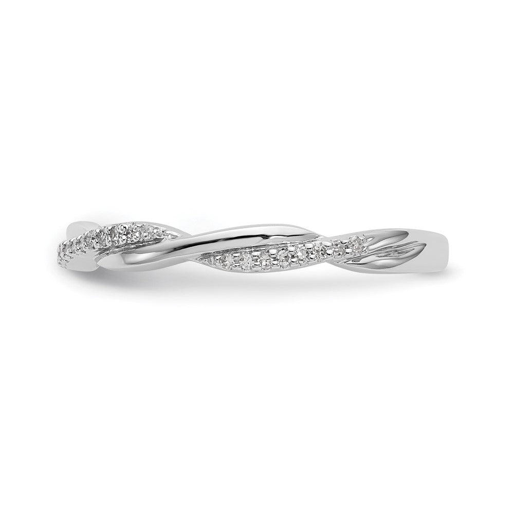 14k White Gold 1/8 ct Lab Grown Diamond VS/SI+ G+ Complete Twist Band