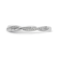 14k White Gold 1/8 ct Lab Grown Diamond VS/SI+ G+ Complete Twist Band