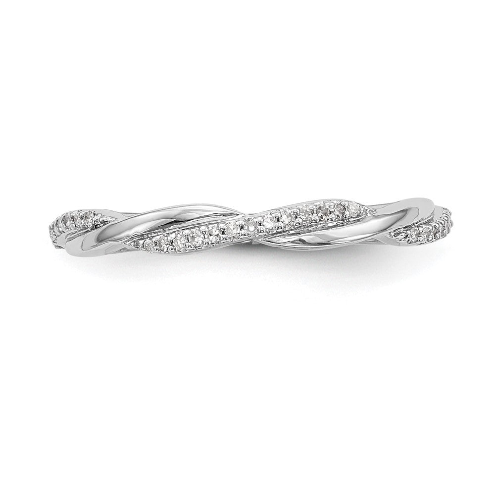 14k White Gold 1/8 ct Lab Grown Diamond VS/SI+ G+ Complete Twist Band
