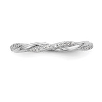 14k White Gold 1/8 ct Lab Grown Diamond VS/SI+ G+ Complete Twist Band
