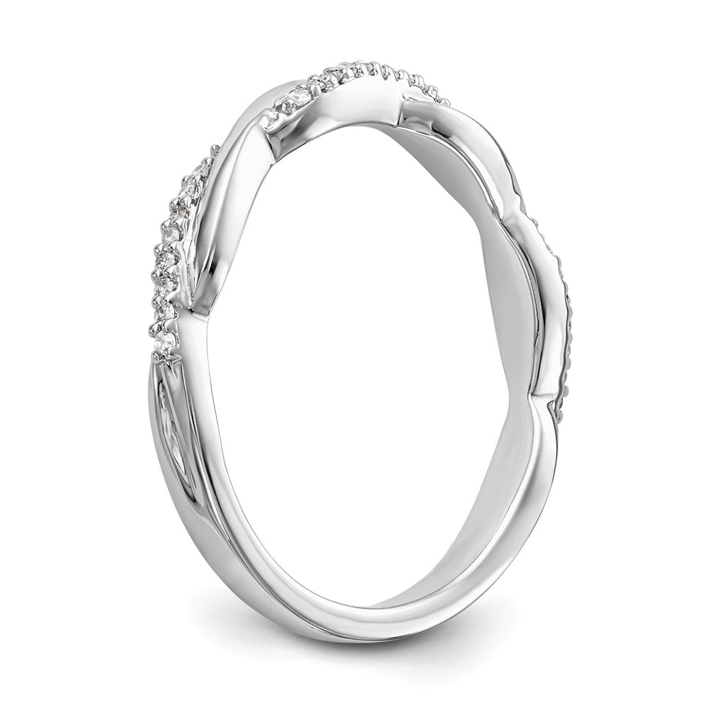14k White Gold 1/8 ct Lab Grown Diamond VS/SI+ G+ Complete Twist Band
