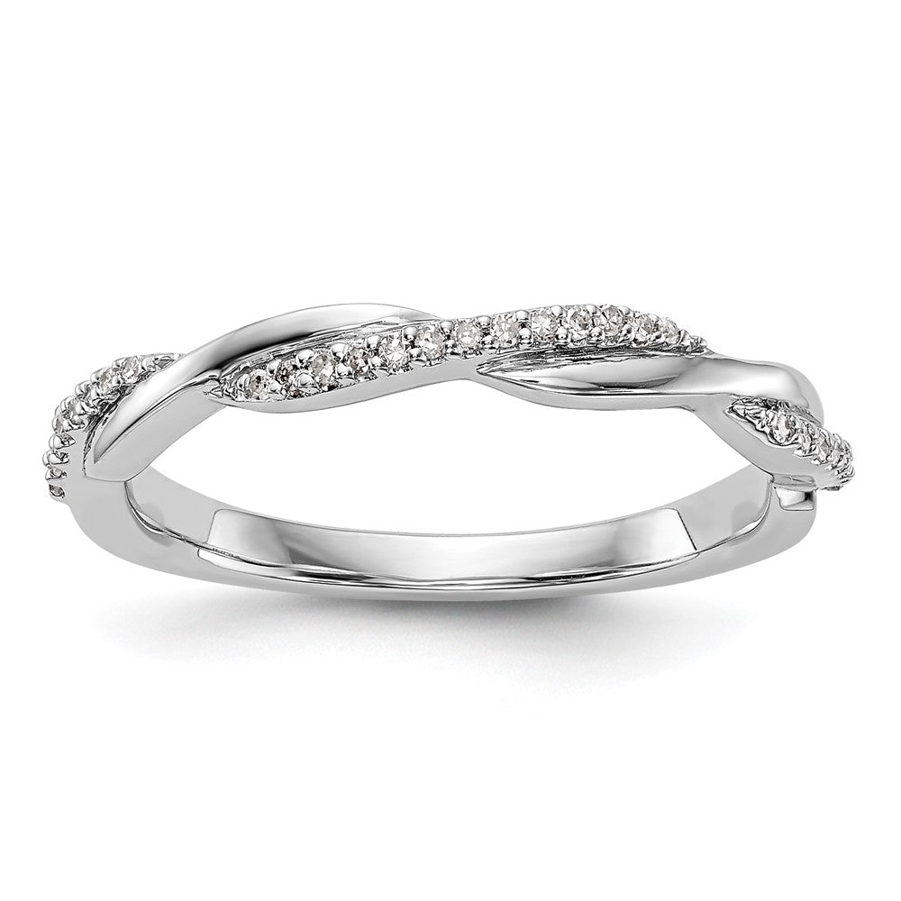 14k White Gold 1/8 ct Lab Grown Diamond VS/SI+ G+ Complete Twist Band