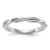 14k White Gold 1/8 ct Lab Grown Diamond VS/SI+ G+ Complete Twist Band