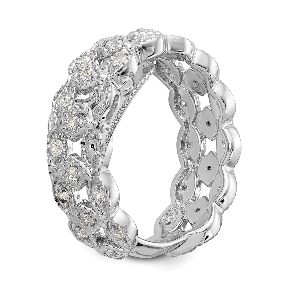 14k White Gold 1/2 ct Lab Grown Diamond VS/SI+ G+ Complete Link Band