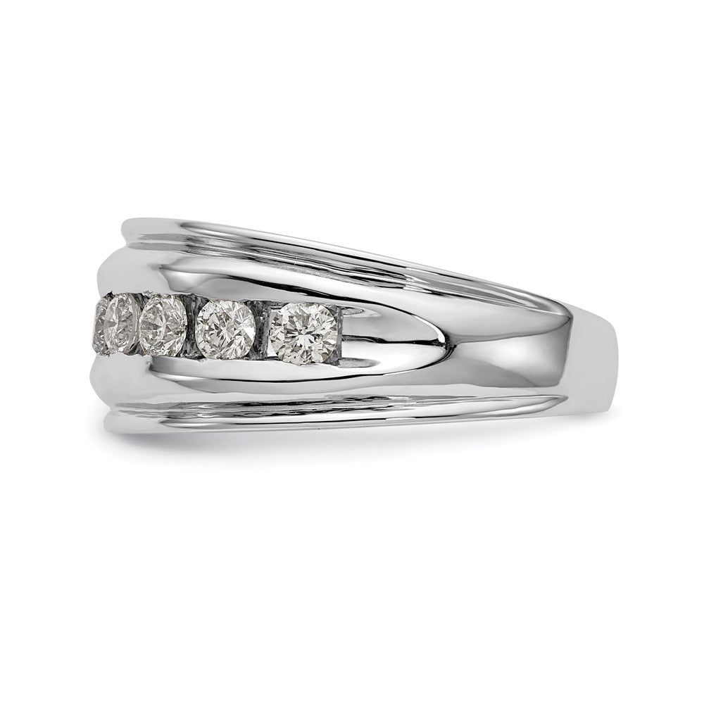 14k White Gold 1 ct Lab Grown Dia VS/SI+ G+ 7 Stone Complete Men's Ring