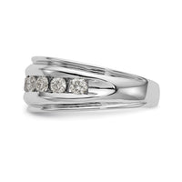 14k White Gold 1 ct Lab Grown Dia VS/SI+ G+ 7 Stone Complete Men's Ring