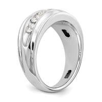 14k White Gold 1 ct Lab Grown Dia VS/SI+ G+ 7 Stone Complete Men's Ring