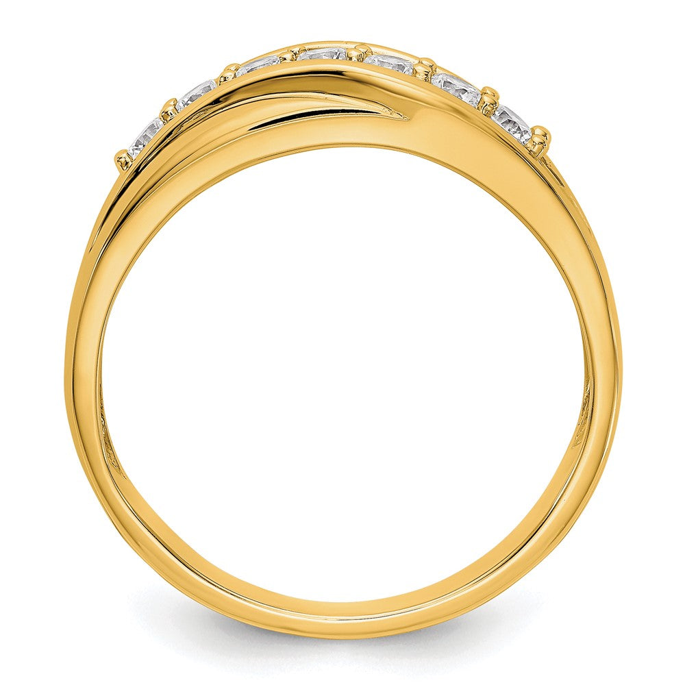 14k 1/2 ct Lab Grown Diamond VS/SI+ G+ Seven Stone Complete Men's Ring