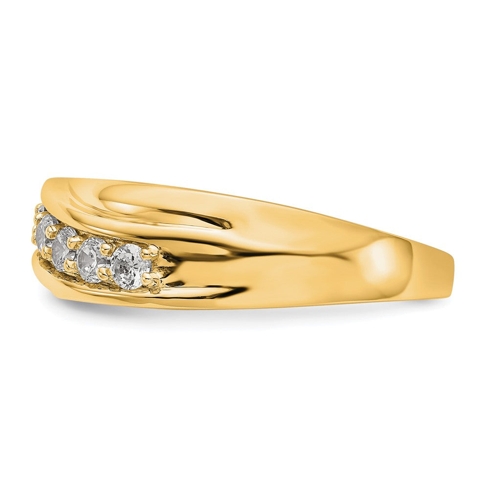 14k 1/2 ct Lab Grown Diamond VS/SI+ G+ Seven Stone Complete Men's Ring