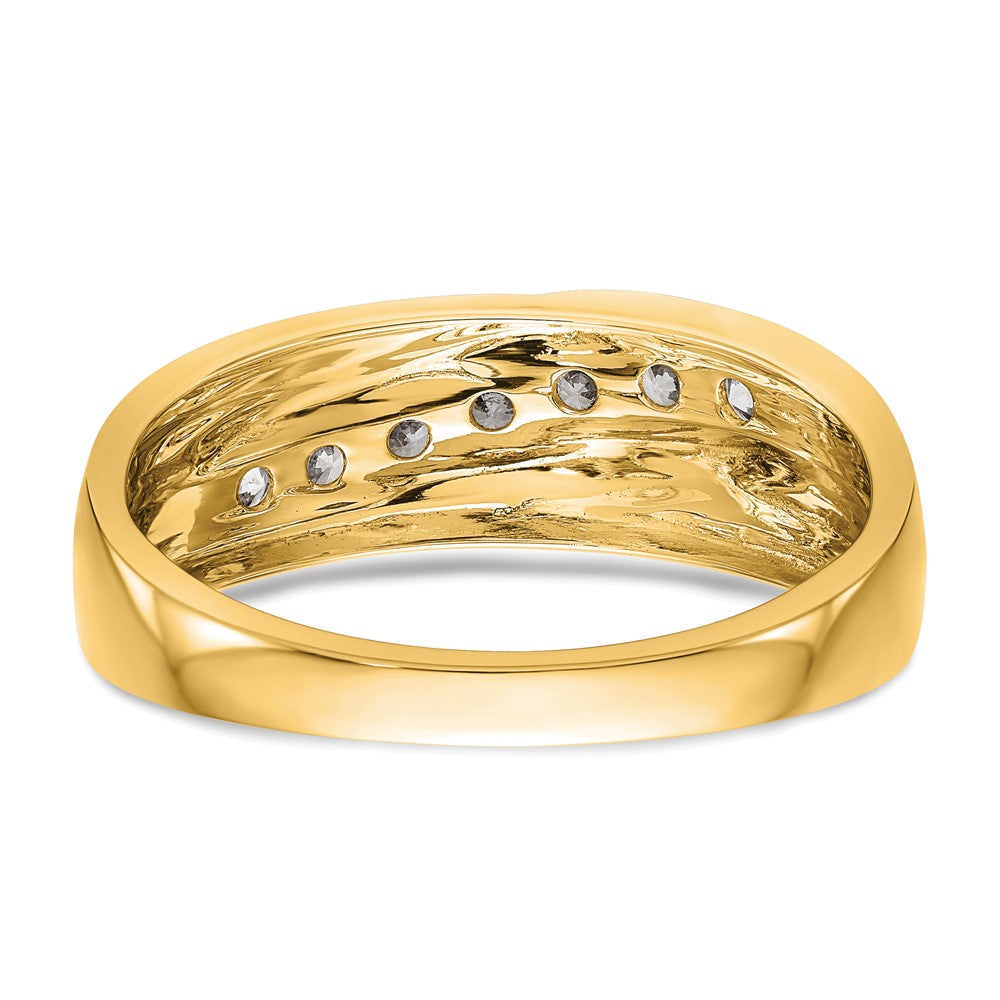 14k 1/2 ct Lab Grown Diamond VS/SI+ G+ Seven Stone Complete Men's Ring