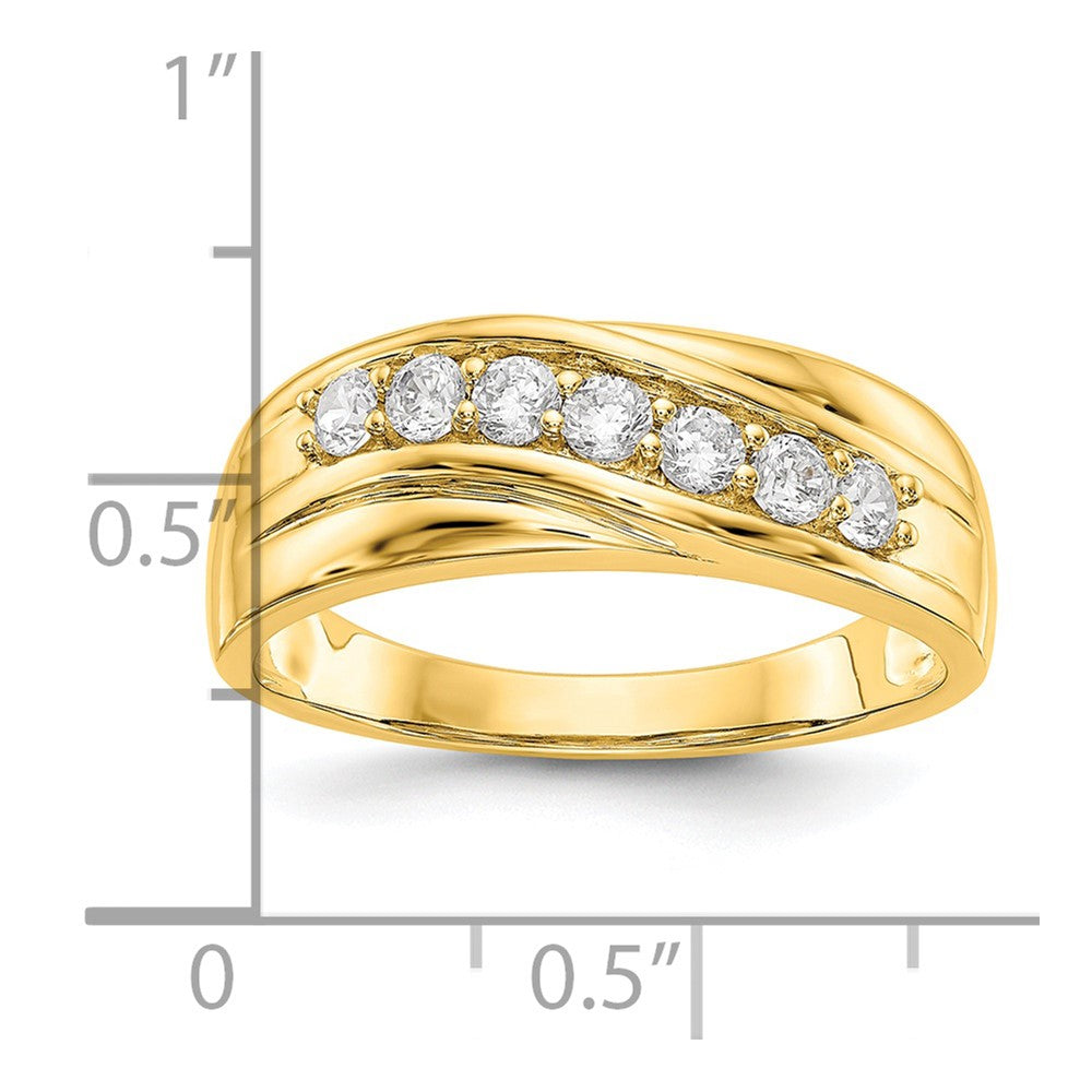 14k 1/2 ct Lab Grown Diamond VS/SI+ G+ Seven Stone Complete Men's Ring