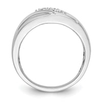 14k White Gold 1/6 ct Lab Grown Diamond VS/SI+ G+ 3 Stone Comp Men's Ring