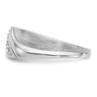 14k White Gold 1/6 ct Lab Grown Diamond VS/SI+ G+ 3 Stone Comp Men's Ring