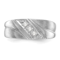 14k White Gold 1/6 ct Lab Grown Diamond VS/SI+ G+ 3 Stone Comp Men's Ring