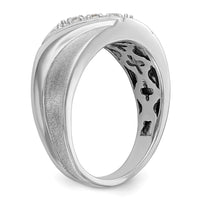 14k White Gold 1/6 ct Lab Grown Diamond VS/SI+ G+ 3 Stone Comp Men's Ring