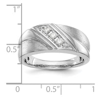 14k White Gold 1/6 ct Lab Grown Diamond VS/SI+ G+ 3 Stone Comp Men's Ring