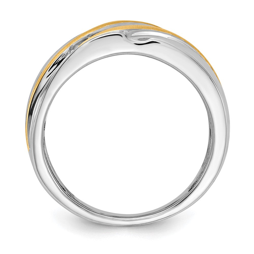 14k Two-tone 1/4ct Lab Grown Diamond VS/SI+ G+ 7 Stone Comp Men's Ring