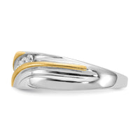 14k Two-tone 1/4ct Lab Grown Diamond VS/SI+ G+ 7 Stone Comp Men's Ring