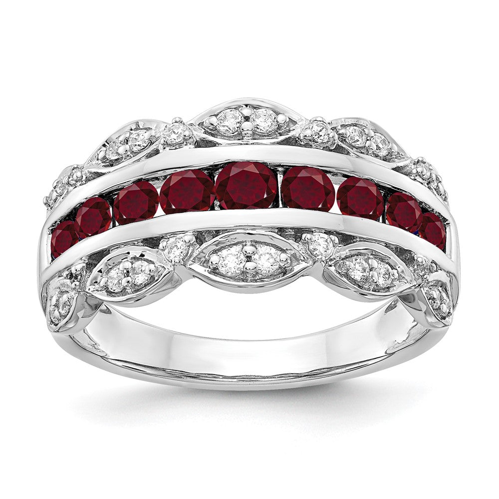14kw 1/5 ct Lab Grown Dia VS/SI+ G+ & Cr Ruby Comp Fancy Ring