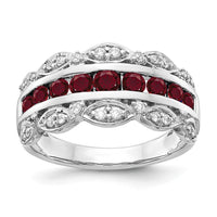 14kw 1/5 ct Lab Grown Dia VS/SI+ G+ & Cr Ruby Comp Fancy Ring