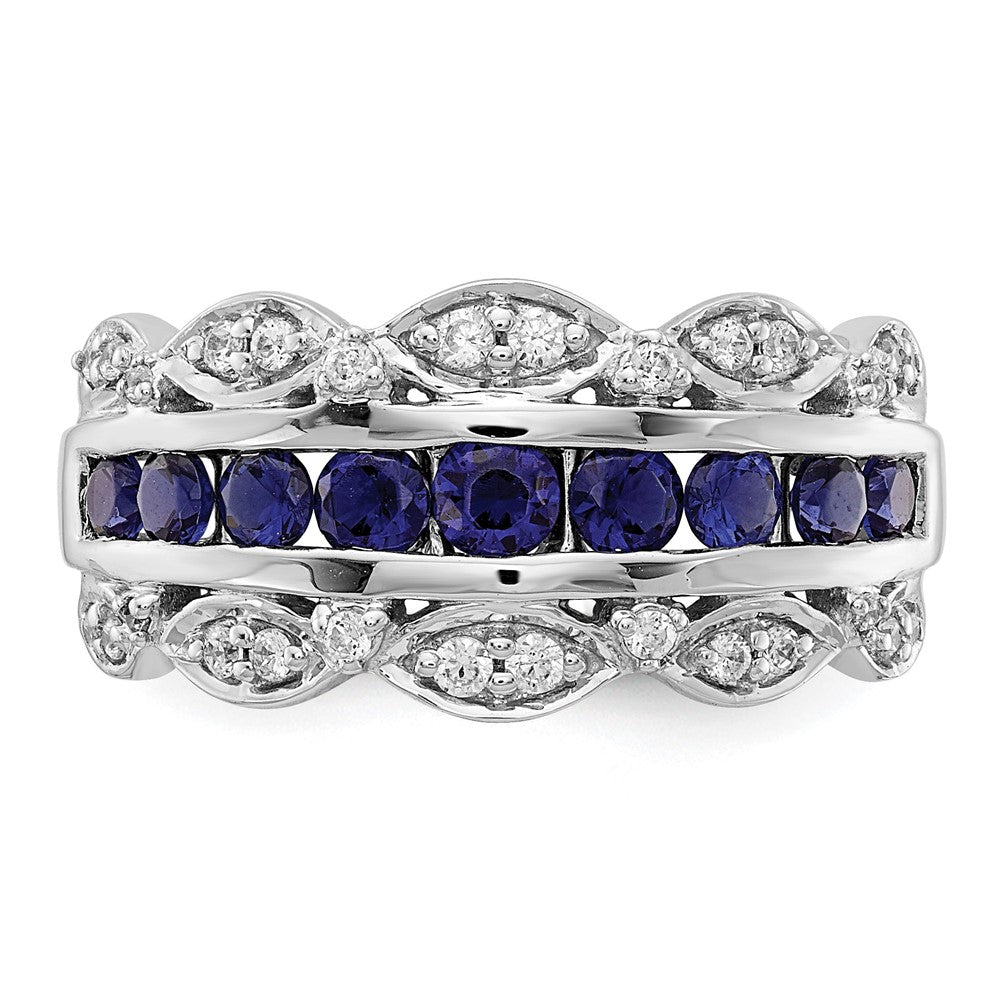 14kw 1/5 ct Lab Grown Dia VS/SI+ G+ & Cr Sapphire Comp Ring