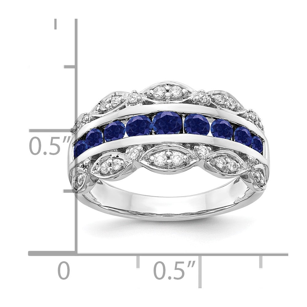 14kw 1/5 ct Lab Grown Dia VS/SI+ G+ & Cr Sapphire Comp Ring