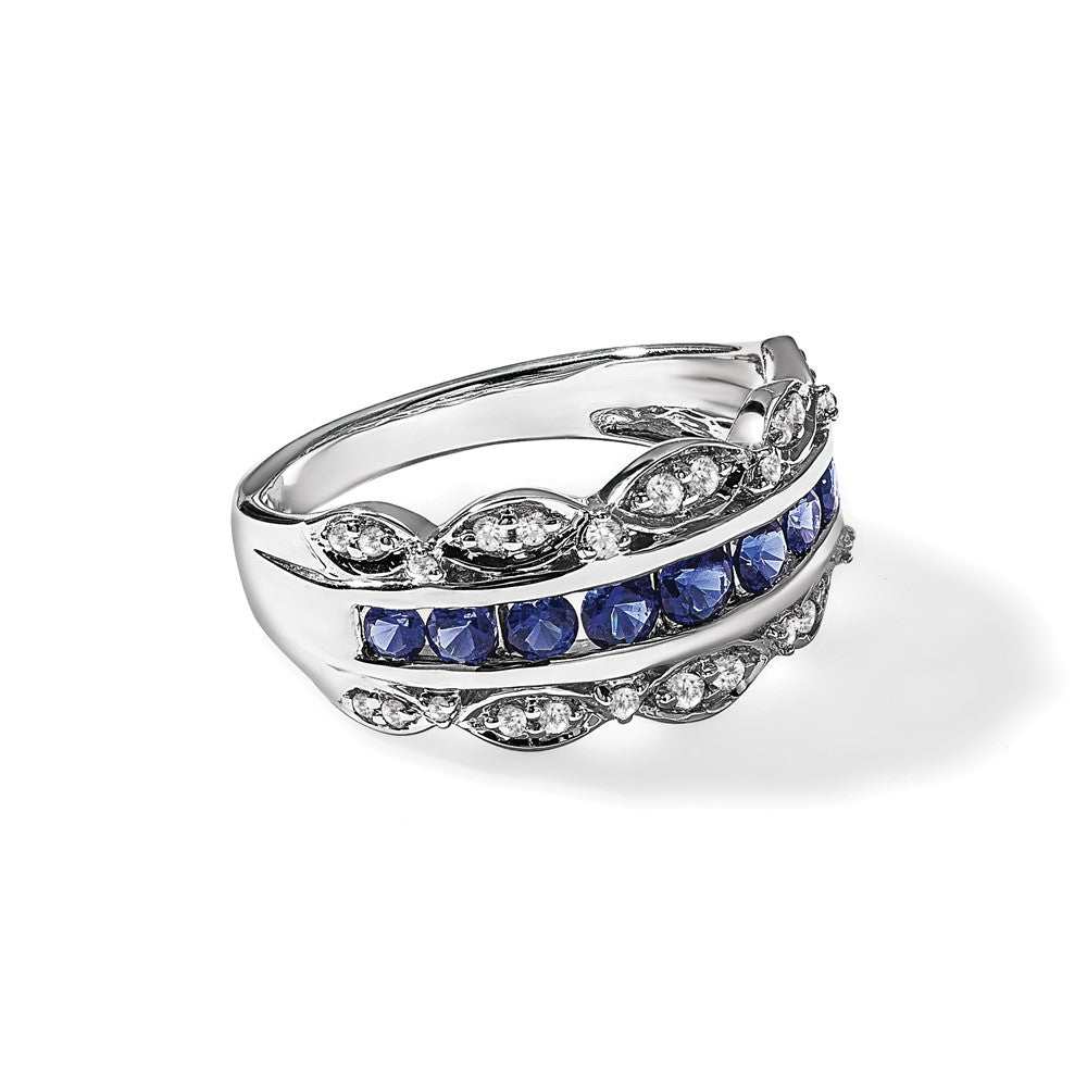 14kw 1/5 ct Lab Grown Dia VS/SI+ G+ & Cr Sapphire Comp Ring