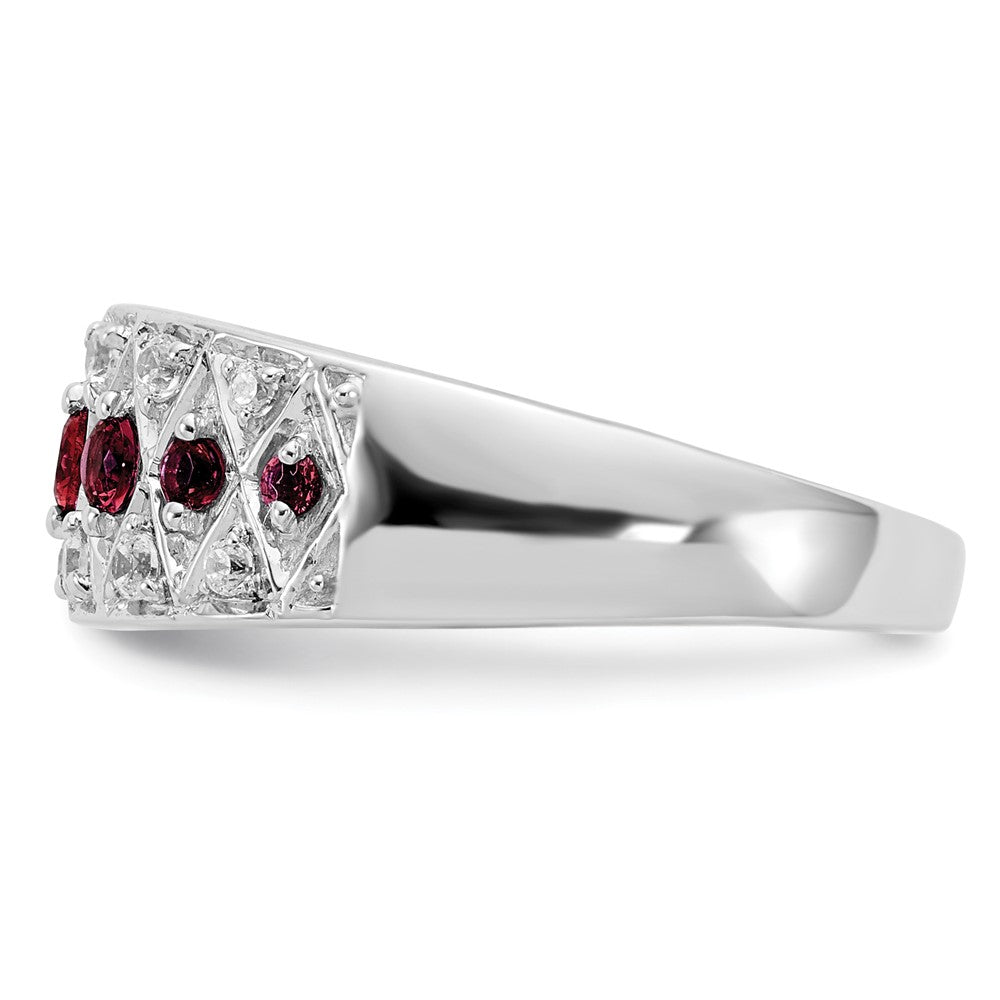 14kw 1/5 ct Lab Grown Dia VS/SI+ G+ & Cr Ruby Comp Fancy Ring