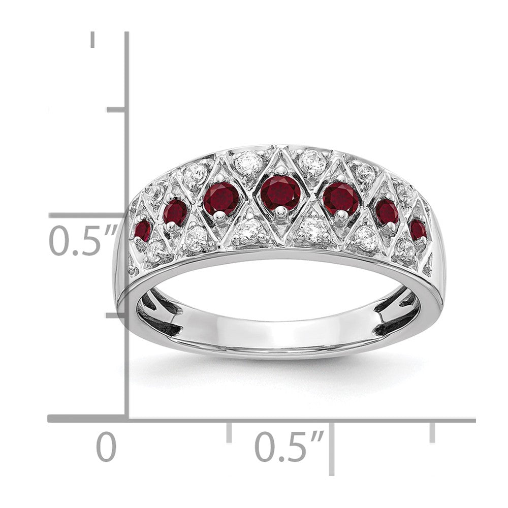 14kw 1/5 ct Lab Grown Dia VS/SI+ G+ & Cr Ruby Comp Fancy Ring
