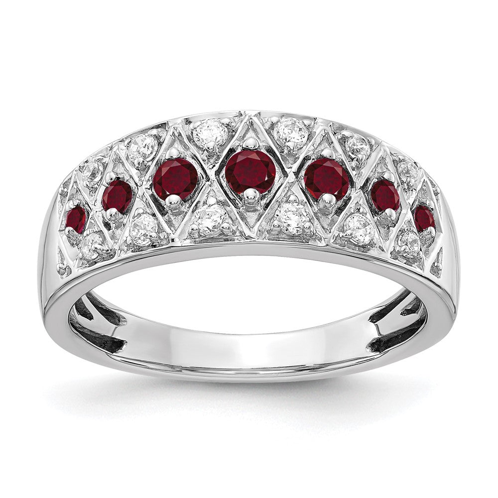 14kw 1/5 ct Lab Grown Dia VS/SI+ G+ & Cr Ruby Comp Fancy Ring