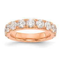 14k Rose Gold 2 ct Lab Grown Diamond VS/SI+ G+ Complete Wedding Band