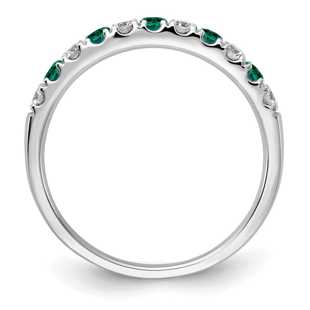 14kw 1/2 ct Lab Grown Dia VS/SI+ G+ & Cr Emerald Complete Band