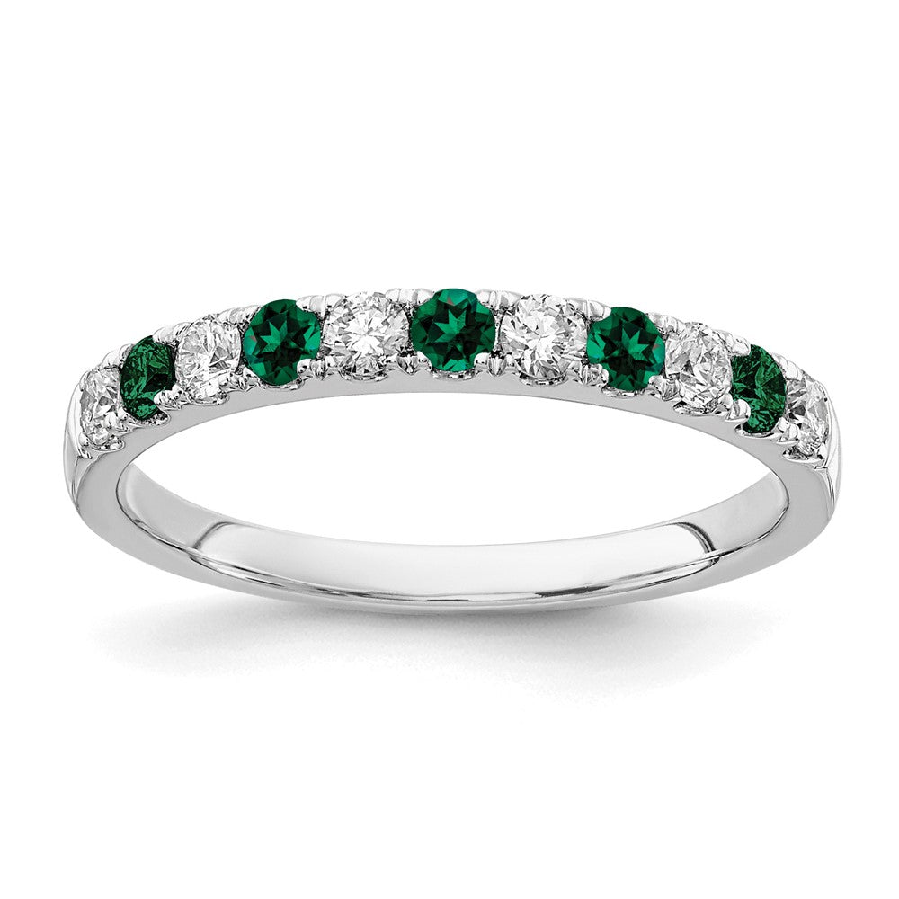 14kw 1/2 ct Lab Grown Dia VS/SI+ G+ & Cr Emerald Complete Band