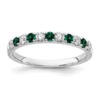 14kw 1/2 ct Lab Grown Dia VS/SI+ G+ & Cr Emerald Complete Band