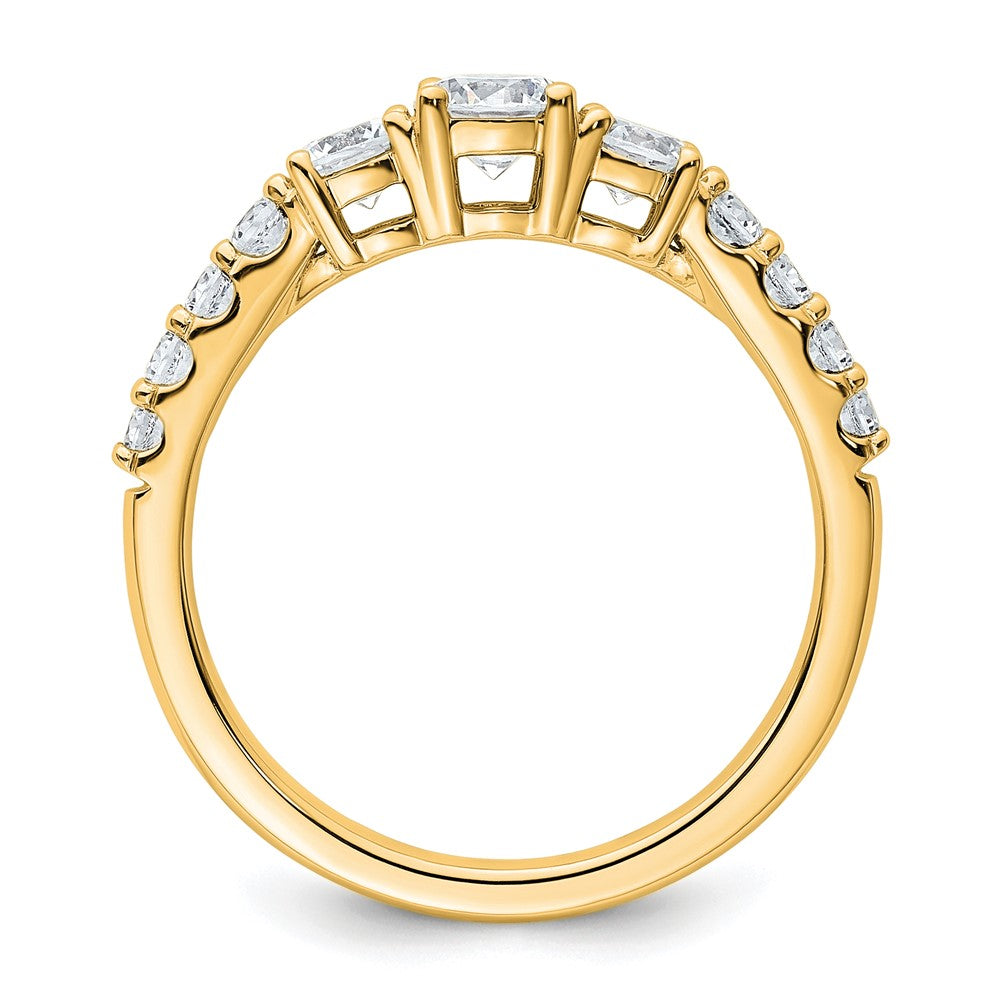 14k 1ct Cert Lab Grown Diamond VS+ F+ Round Comp 3 Stone Eng Ring