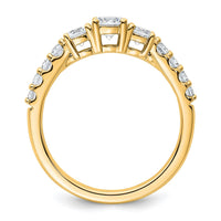 14k 1ct Cert Lab Grown Diamond VS+ F+ Round Comp 3 Stone Eng Ring