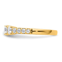 14k 1ct Cert Lab Grown Diamond VS+ F+ Round Comp 3 Stone Eng Ring