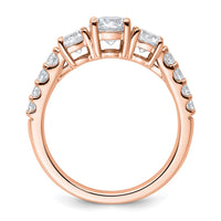 14kr 1 1/2ct Lab Grown Diamond VS/SI+ G+ Round Complete 3 Stone Eng Ring