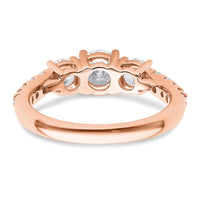 14kr 1 1/2ct Lab Grown Diamond VS/SI+ G+ Round Complete 3 Stone Eng Ring
