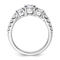 14kw 1 1/2ct Cert Lab Grown Diamond VS+ F+ Round Comp 3 Stone Eng Ring
