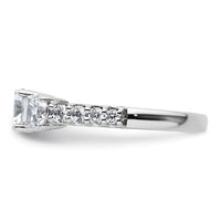 14kw 1 1/2ct Lab Grown Diamond VS+ F+ Round Comp 3 Stone Eng Ring