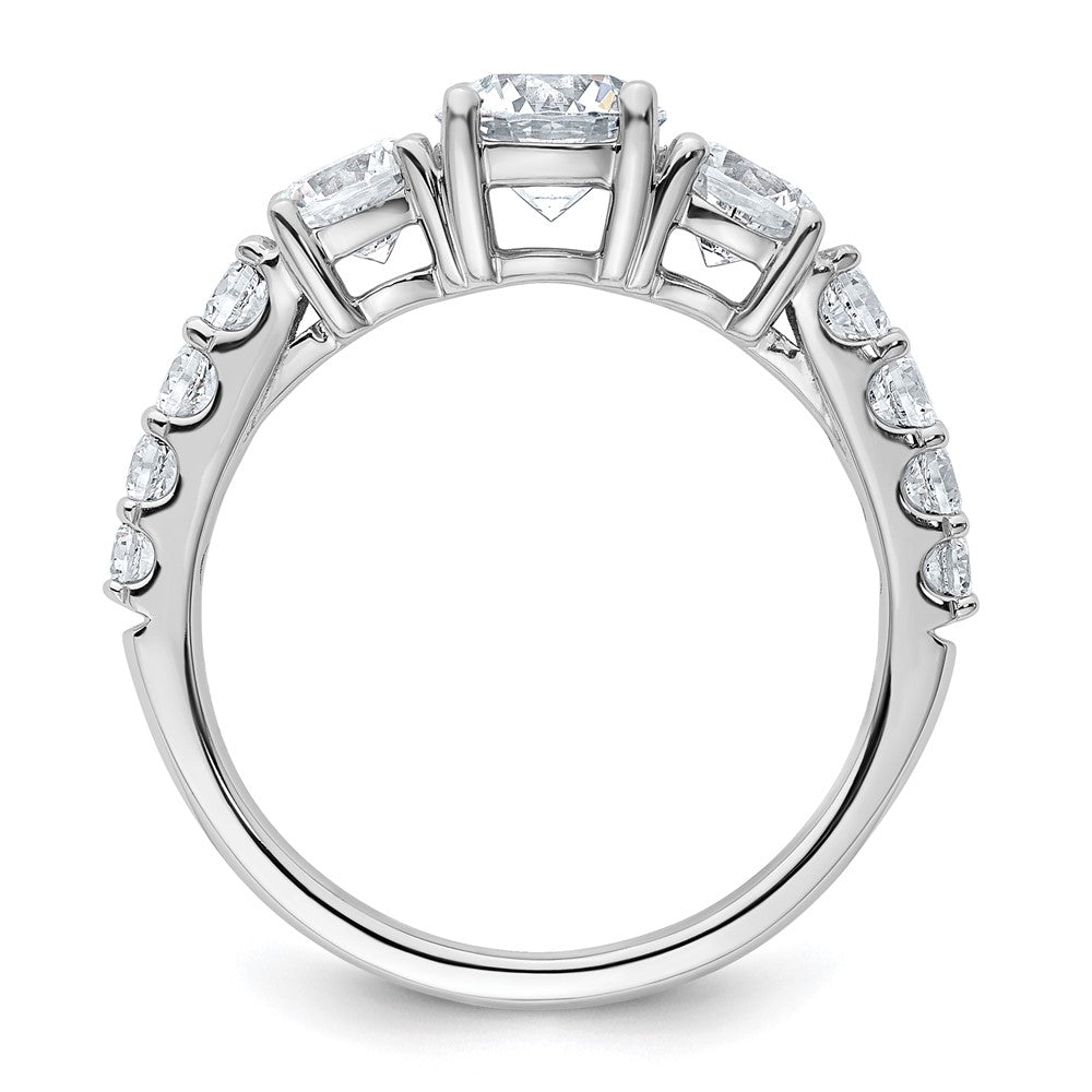 14kw 2ct Lab Grown Diamond VS/SI+ G+ Round Comp 3 Stone Eng Ring
