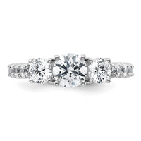 14kw 2ct Lab Grown Diamond VS/SI+ G+ Round Comp 3 Stone Eng Ring