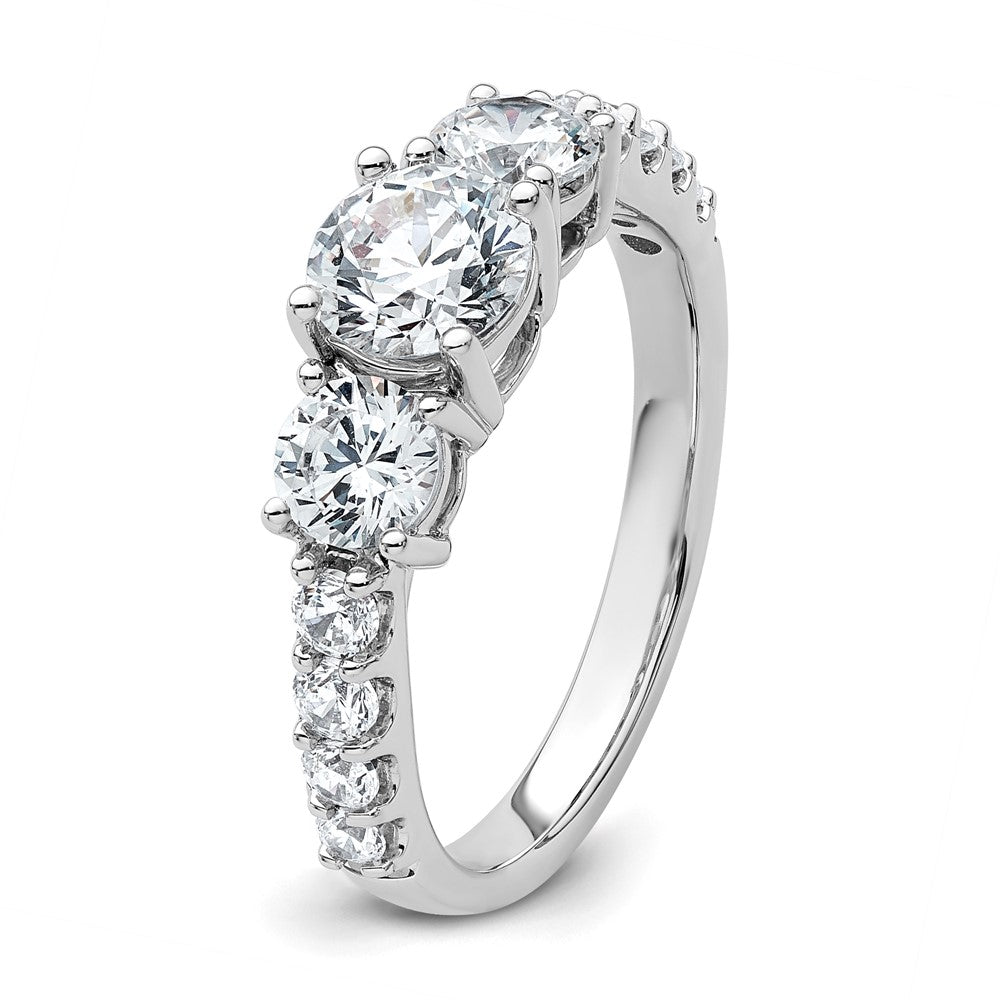14kw 2ct Lab Grown Diamond VS/SI+ G+ Round Comp 3 Stone Eng Ring