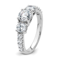 14kw 2ct Lab Grown Diamond VS/SI+ G+ Round Comp 3 Stone Eng Ring